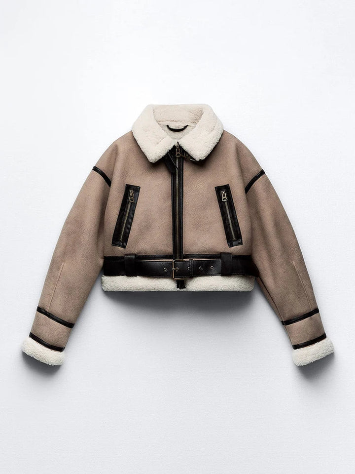 The Avielle Cropped Sherpa Jacket