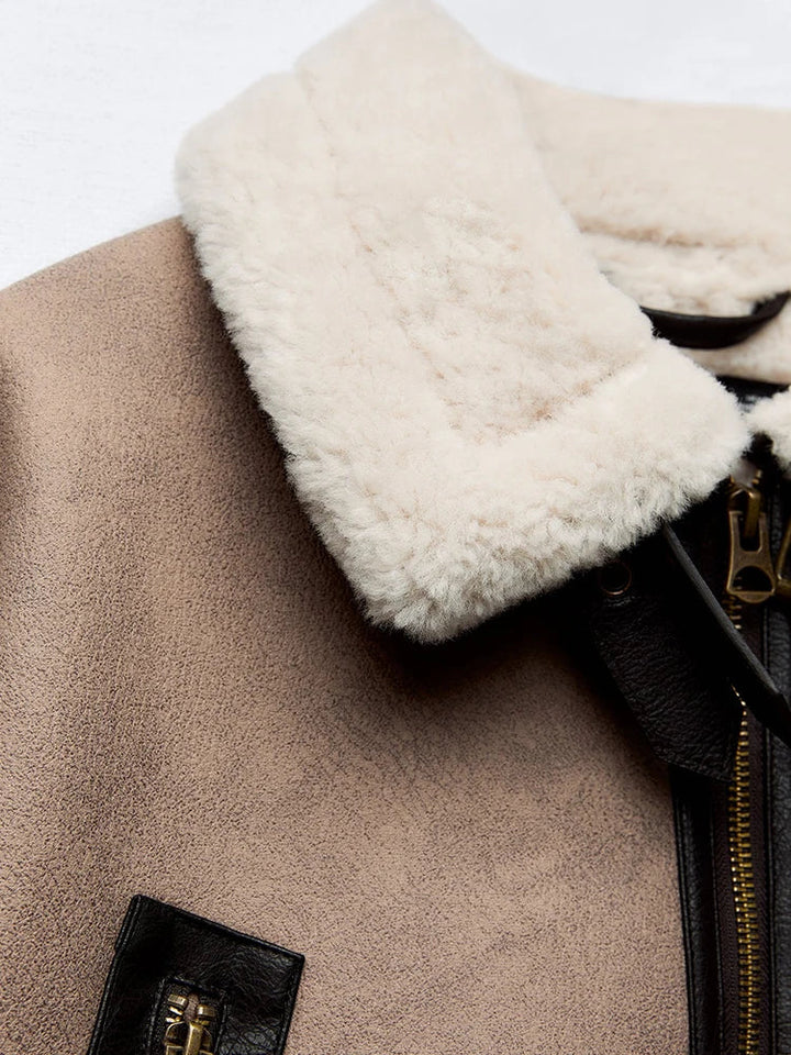 The Avielle Cropped Sherpa Jacket