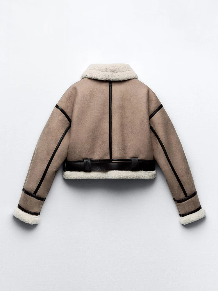 The Avielle Cropped Sherpa Jacket