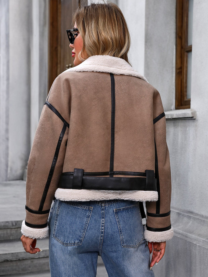 The Avielle Cropped Sherpa Jacket